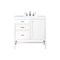 James Martin Vanities Addison 36in Single Vanity, Glossy White w/ 3 CM Carrara White Top E444-V36-GW-3CAR - alternate 1